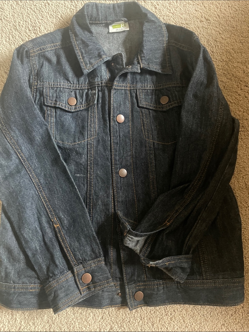 Boys Dark Blue Denim Jacket - Classic Button Front